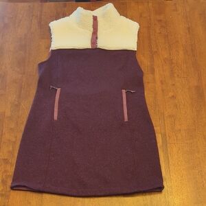Title Nine Purple and Cream Sleeveless Fleece Dress Vest